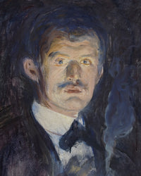 Zelfportret met sigaret, Edvard Munch, detail
