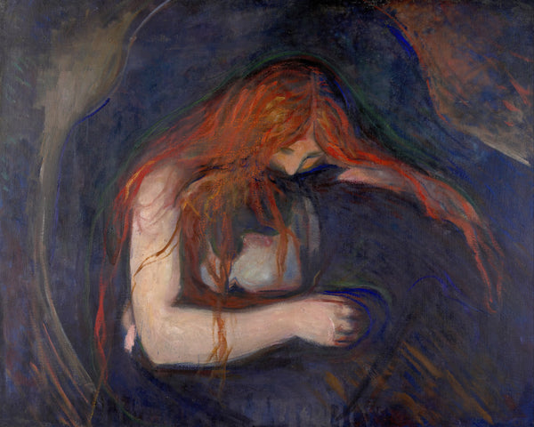Liefde en pijn (Vampier), Edvard Munch, kunstdruk van willem.