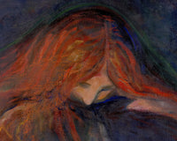 Liefde en pijn (Vampier), Edvard Munch, detail