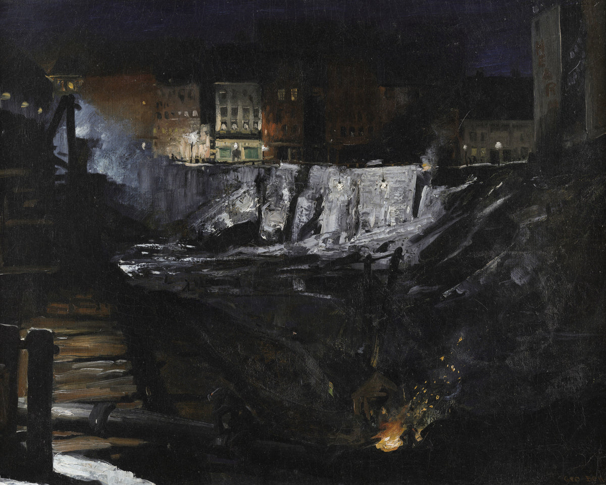 Excavation at Night, George Bellows, kunstdruk van willem.