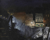 Excavation at Night, George Bellows, detail