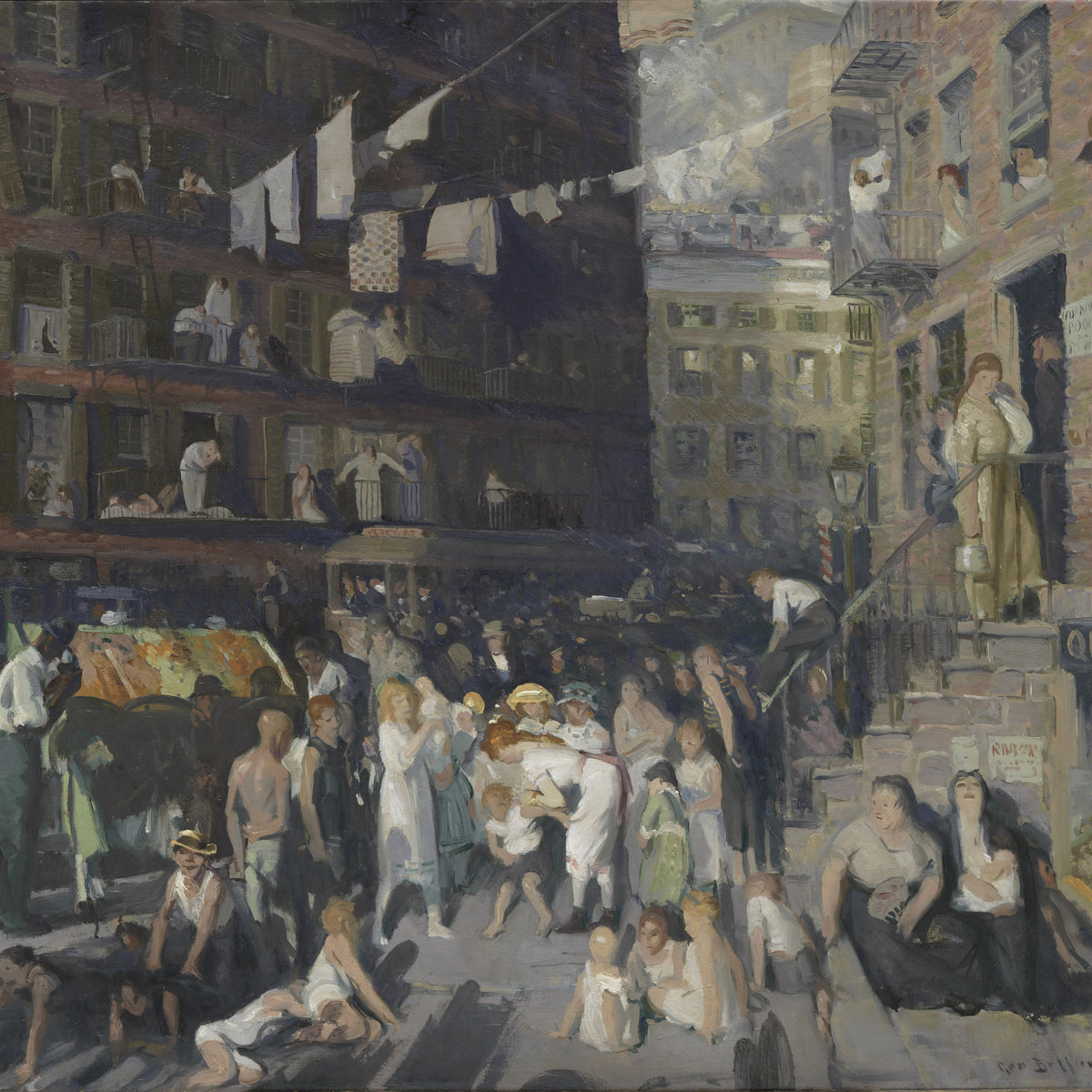 Cliff Dwellers, George Bellows, kunstdruk van willem.