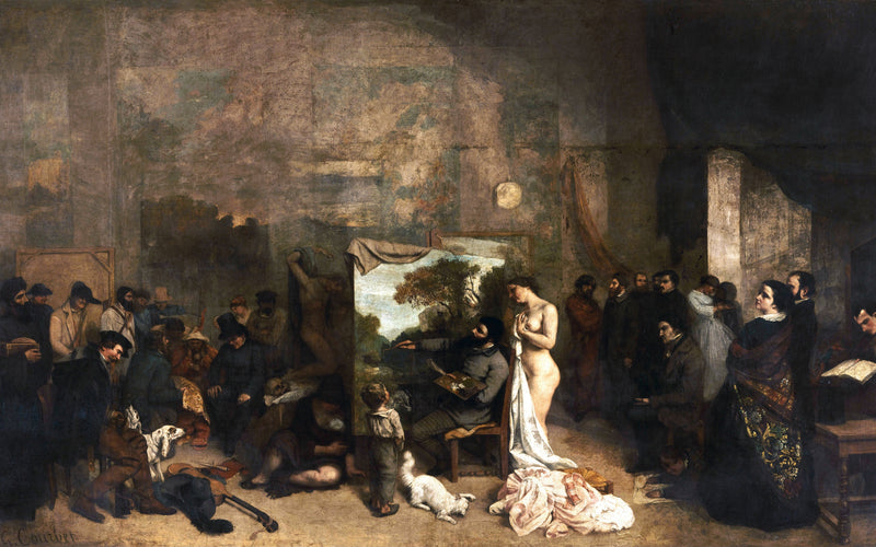 Het atelier van de schilder van Gustave Courbet, 1855, olieverf op doek, Musée d'Orsay