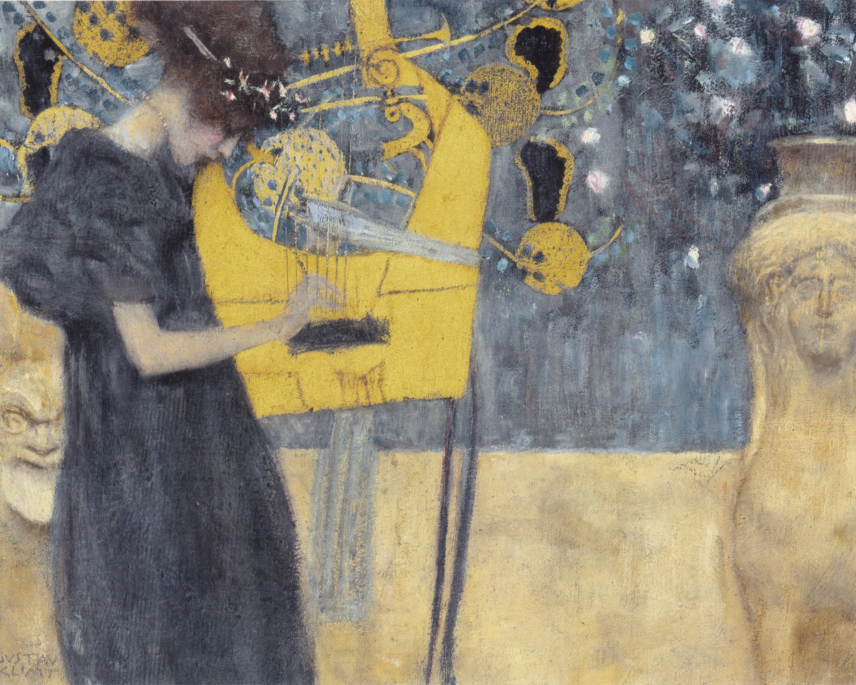 Muziek I, Gustav Klimt, kunstdruk van willem.