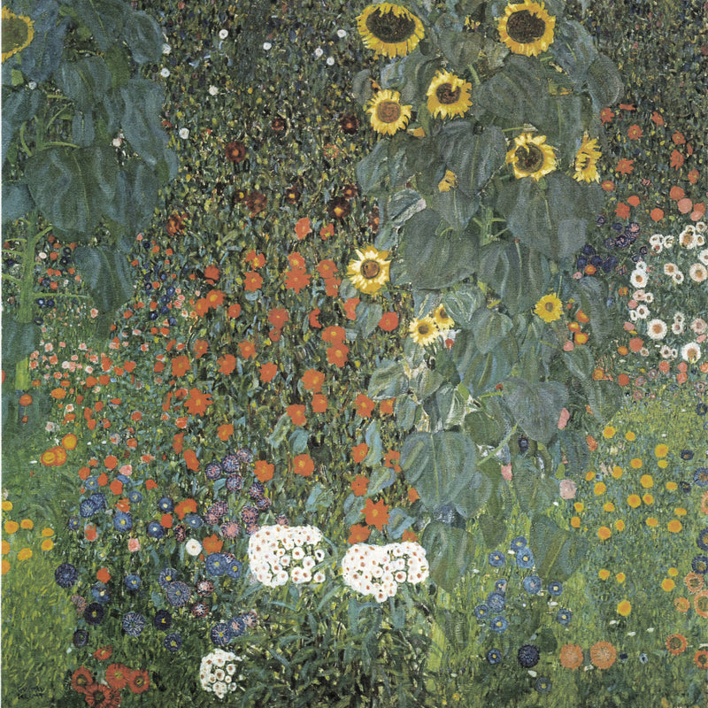 Boerentuin met zonnebloemen, Gustav Klimt, kunstdruk van willem.