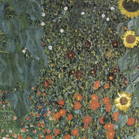 Boerentuin met zonnebloemen, Gustav Klimt, detail