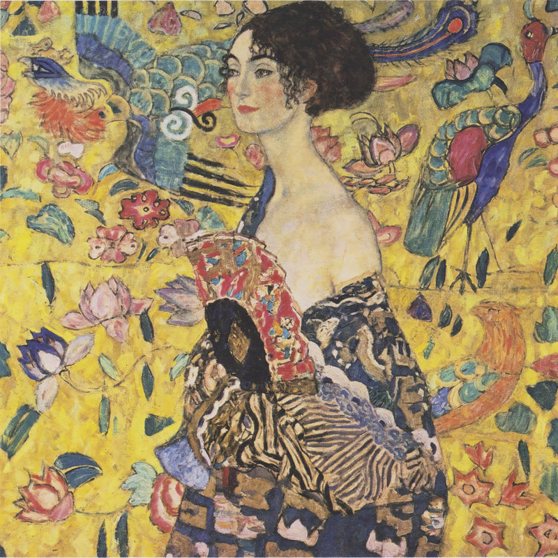 Dame met waaier, Gustav Klimt, kunstdruk van willem.