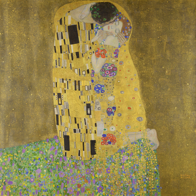 De kus, Gustav Klimt, kunstdruk van willem.