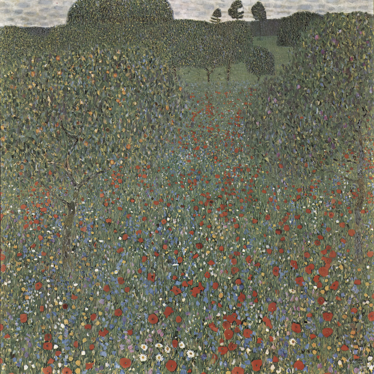 Klaprozenveld, Gustav Klimt, kunstdruk van willem.