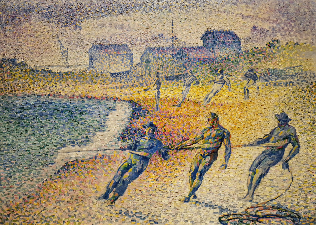 Netten binnenhalen, Henri Edmond Cross, kunstdruk van willem.