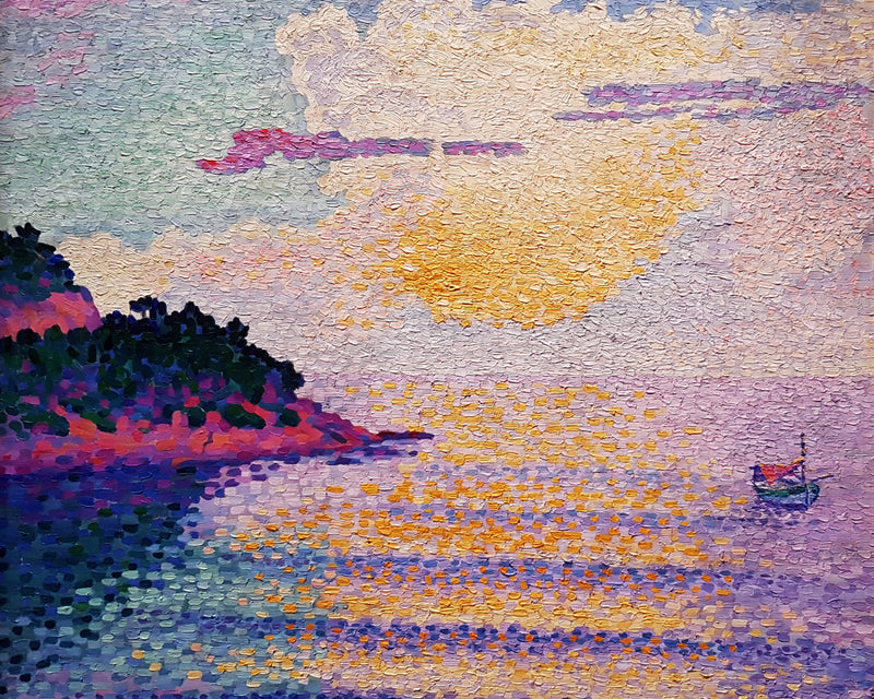 Zonsondergang boven zee, Henri Edmond Cross, kunstdruk van willem.