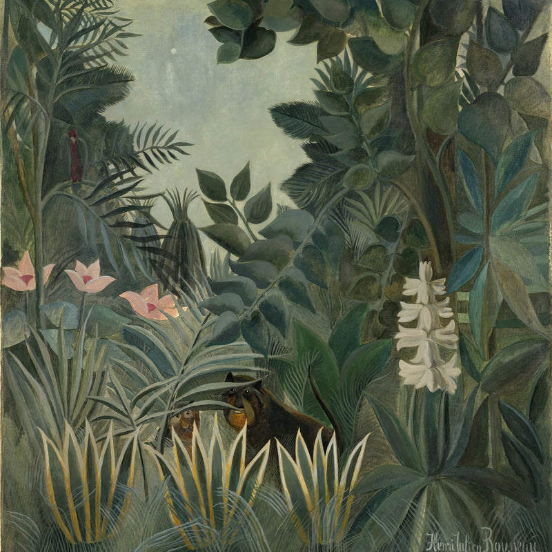 De equatoriale jungle, Henri Rousseau, kunstdruk van willem.