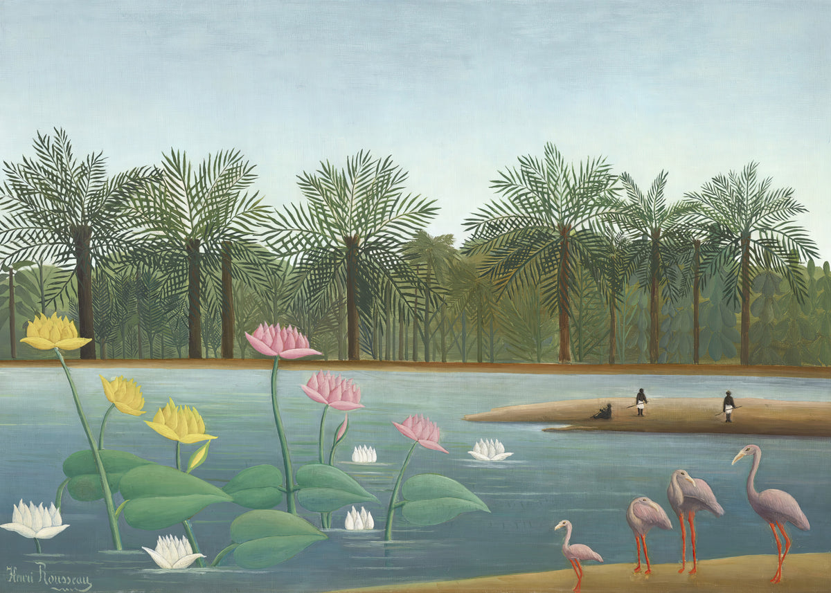 De flamingo's, Henri Rousseau, kunstdruk van willem.