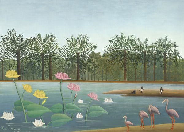 De flamingo's, Henri Rousseau, kunstdruk van willem.