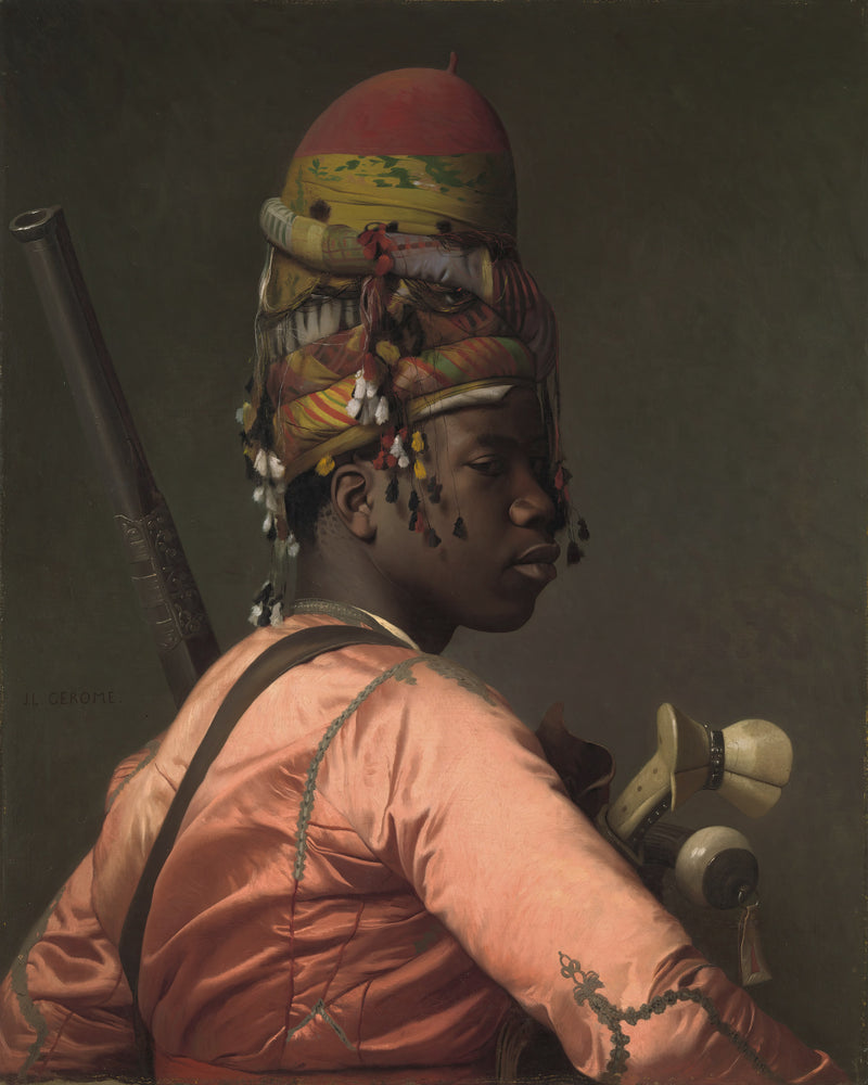 Black Bashi-Bazouk, Jean-Léon Gérôme, kunstdruk van willem.