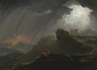Jozua gebiedt de zon stil te staan bij Gibeon, John Martin, kunstdruk van willem.