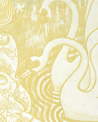 Vrouw met vlinder bij een vijver met twee zwanen, Jan Toorop, detail