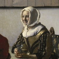 Officier en lachend meisje, Johannes Vermeer, detail