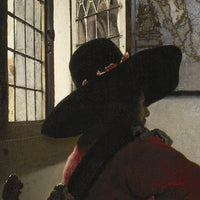 Officier en lachend meisje, Johannes Vermeer, detail