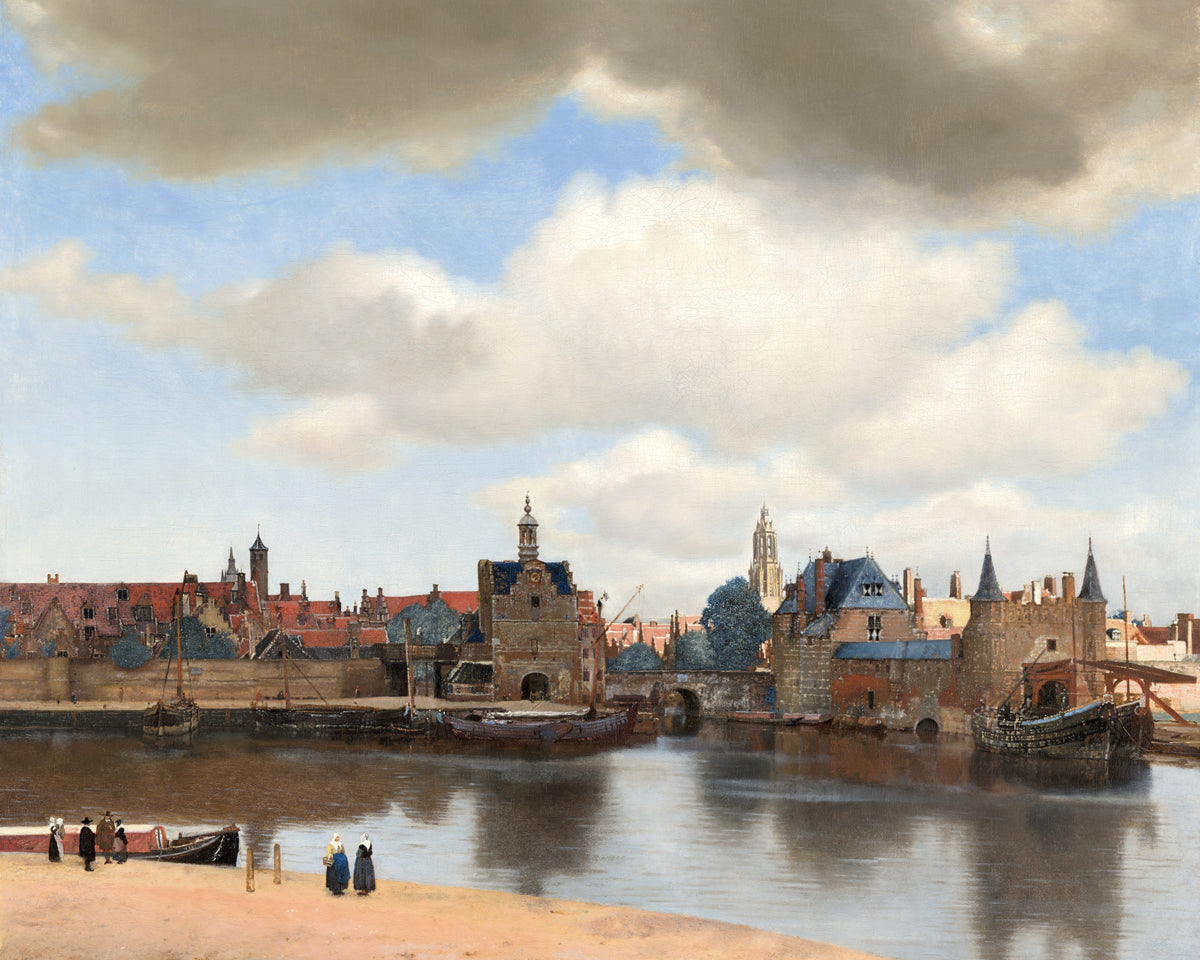 Zicht op Delft, Johannes Vermeer, kunstdruk van willem.