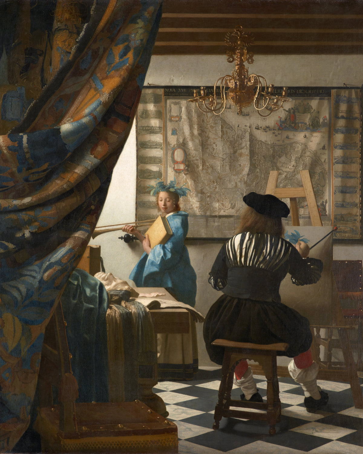 De allegorie op de schilderkunst, Johannes Vermeer, kunstdruk van willem.