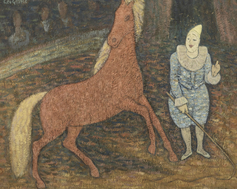 Clown met paard, Leo Gestel, kunstdruk van willem.