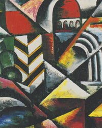 Kubistisch stadsgezicht, Ljoebov Popova, detail