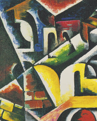 Kubistisch stadsgezicht, Ljoebov Popova, detail