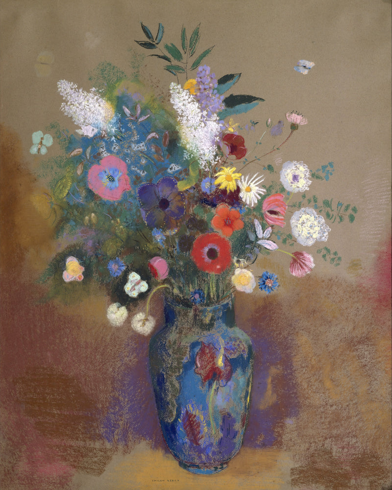 Bloemenboeket, Odilon Redon, kunstdruk van willem.