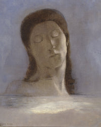 Gesloten ogen, Odilon Redon, kunstdruk van willem.
