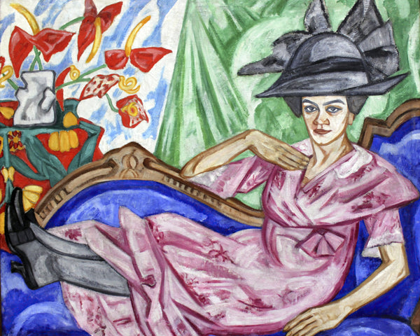 Dame in het roze (Portret van Anna Rozanova) - Дама в розовом