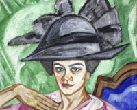 Dame in het roze (Portret van Anna Rozanova) - Дама в розовом - detail