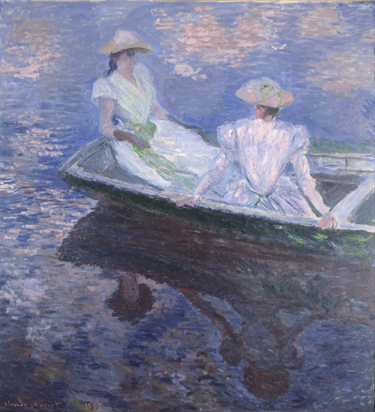 Op de boot, Claude Monet, kunstdruk van willem.