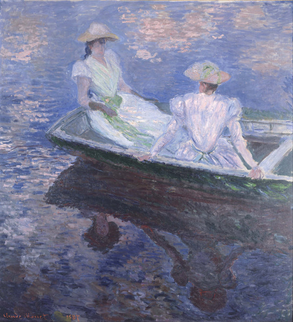 Op de boot, Claude Monet, kunstdruk van willem.