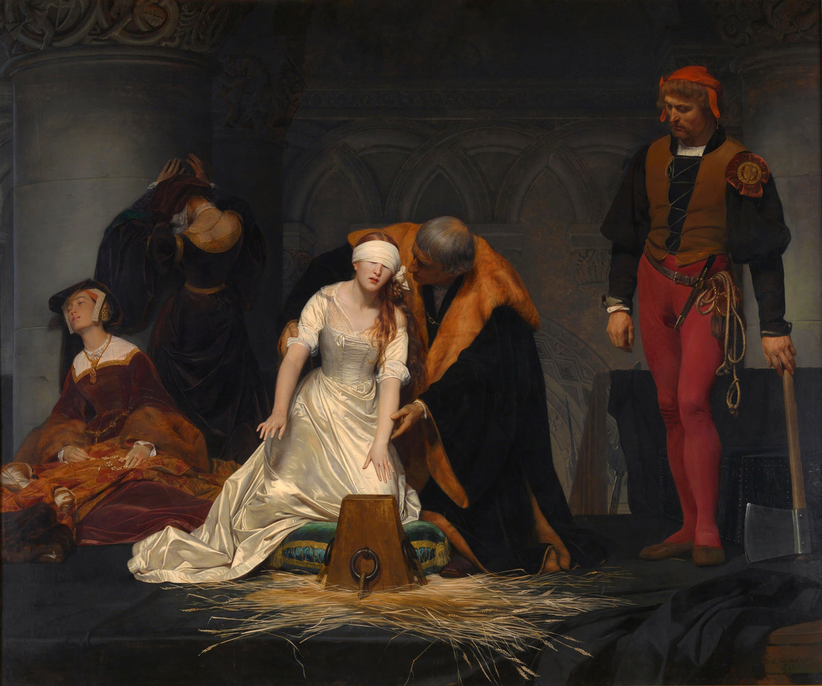 De terechtstelling van Lady Jane Grey, Paul Delaroche, kunstdruk van willem.