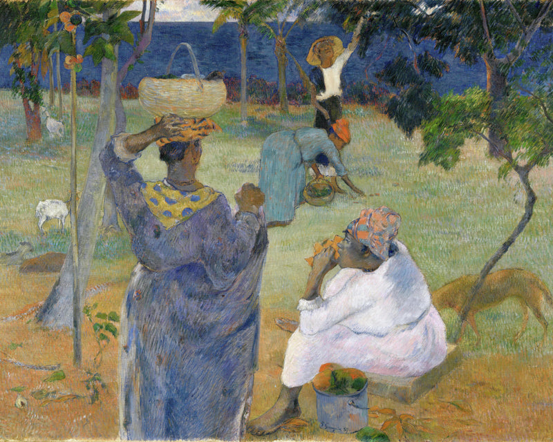 De vruchtenpluk, Paul Gauguin, kunstdruk van willem.