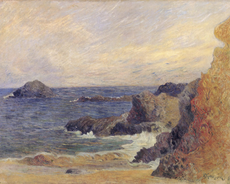 Rotsen aan de kust, Paul Gauguin, kunstdruk van willem.
