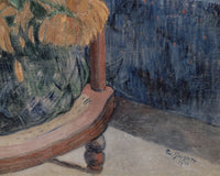 Zonnebloemen op een fauteuil, Paul Gauguin, detail