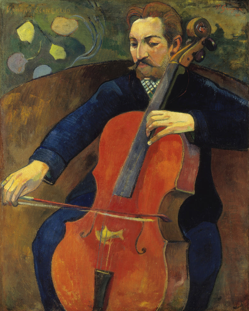 De cellist Schneklud, Paul Gauguin, kunstdruk van willem.