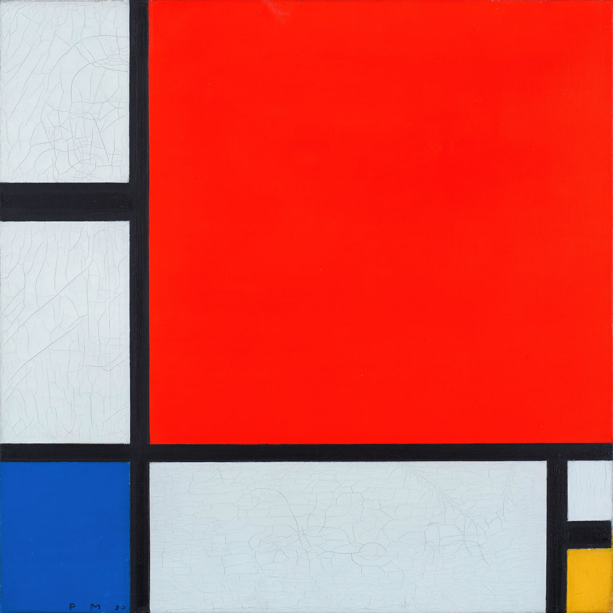 Compositie met rood, blauw en geel