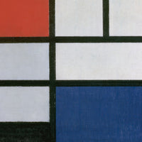 Compositie met groot rood vlak, geel, zwart, grijs en blauw, Piet Mondriaan, detail