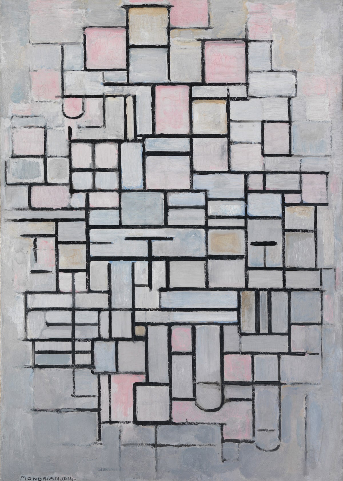 Compositie nr. IV, Piet Mondriaan, kunstdruk van willem.