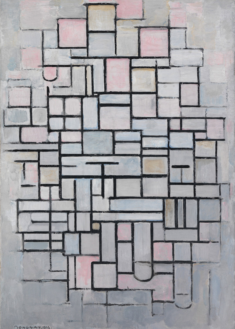 Compositie nr. IV, Piet Mondriaan, kunstdruk van willem.