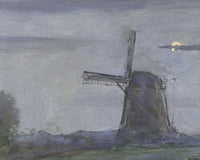 Oostzijdse molen aan het Gein bij maanlicht, Piet Mondriaan, detail