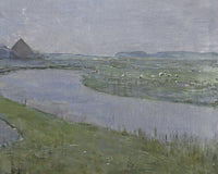 Oostzijdse molen aan het Gein bij maanlicht, Piet Mondriaan, detail