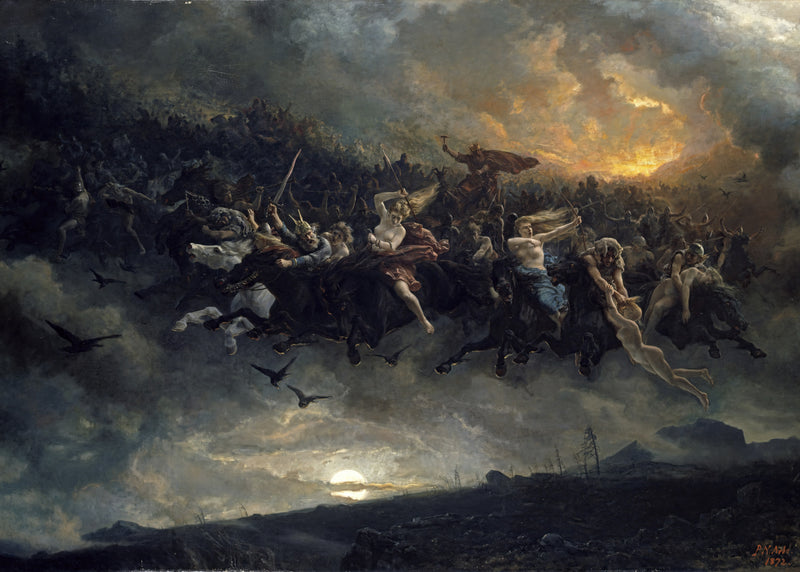 De wilde jacht van Odin, Peter Nicolai Arbo, kunstdruk van willem.