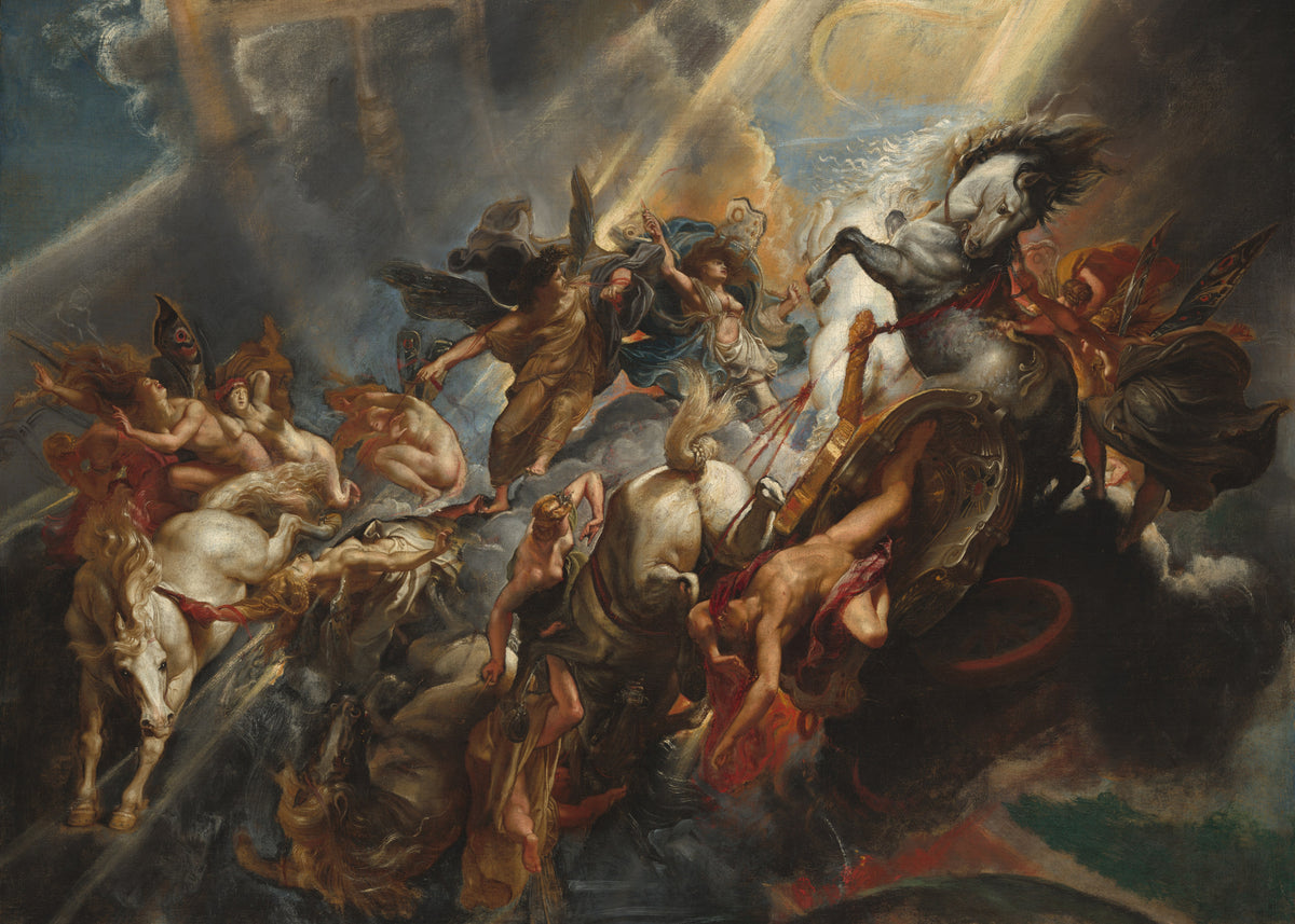 De val van Phaëton, Peter Paul Rubens, kunstdruk van willem.