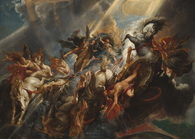 De val van Phaëton, Peter Paul Rubens, kunstdruk van willem.