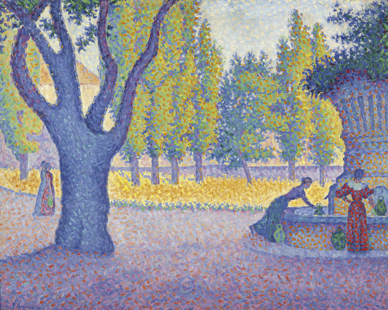 Saint-Tropez, Fontaine des Lices, Paul Signac, kunstdruk van willem.