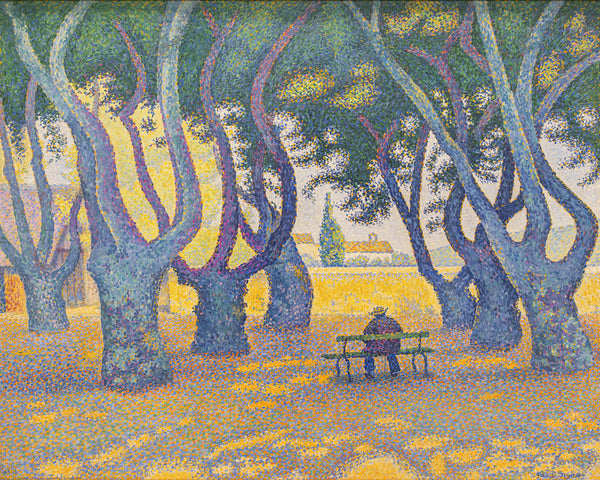 De platanen aan de Place des Lices, Paul Signac, kunstdruk van willem.